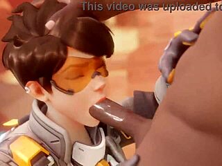 Tracer settling a bet with wild black cock action. So hot! 🔥