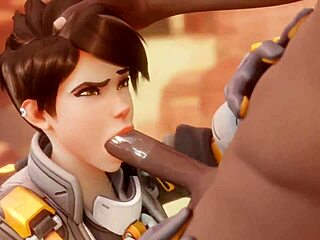 Tracer settling a bet with wild black cock action. So hot! 🔥