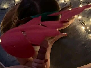 Stepsister invites me after new year's dinner for intense sex with big tits and blowjob