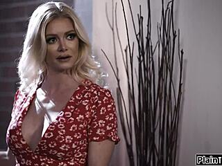 Busty tenant licks milf landlord's pussy