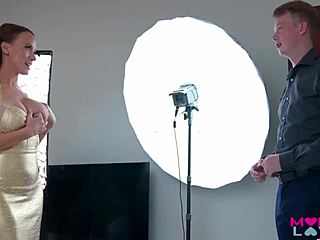 britney amber's stepson fingers her wet pussy in this orgymom scene