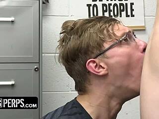 Security orders cute thief to bend over for deepthroat