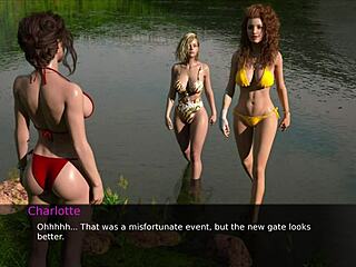 Hot brunette teen 18+ flirts passionately in erotic game, leading to pleasure.