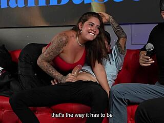 Sara Blonde bangs fan with huge cock as cuckold husband watches in shock. How wild is that?