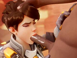 Tracer settling a bet with wild black cock action. So hot! 🔥