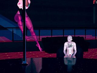 Morrigan Does a Table Dance for Halloween in Sheer Outfit