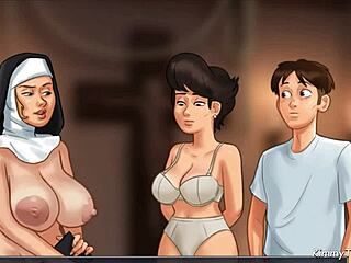 Summertime Saga shows church milf caught with police baton