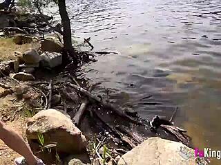 Intense voyeur films amateur european couple fucking outdoors in doggystyle