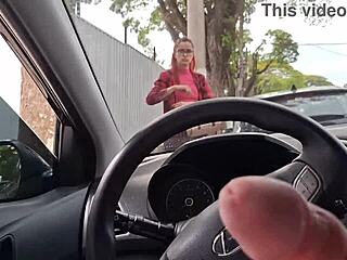 risky public jerk-off for a student on the street.