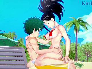 Momo Yaoyorozu And Kyoka Jiro Intense Sex With Izuku Midoriya