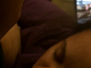 The lightskin amateur gives a CLOSE UP BLOWJOB to her partner