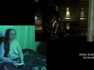 naked brunette plays deadspace part 2