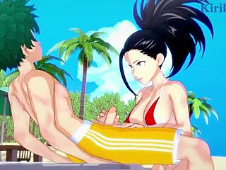 Momo Yaoyorozu And Kyoka Jiro Intense Sex With Izuku Midoriya