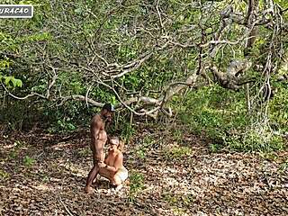 Brunette Fetish in Forest Feels Wild with Outdoor Interracial Anal Play