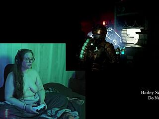 naked brunette plays deadspace part 2