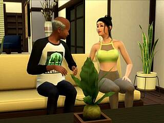 Grandpa’s New Girlfriend Banged in Cartoon Style