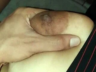 she fell asleep on my lap while watching netflix, so i secretly filmed her beautiful saggy tits, imagine them with milk