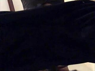 French Amateur in Leather Outfit Gets Doggystyle Fuck