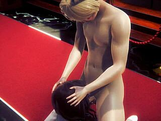 Hentai 3D uncensored features Karen in hardcore blowjob and creampie with licking