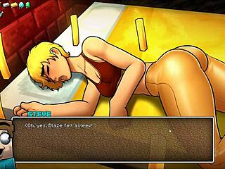 Hornycraft parody hentai game pornplay ep 45 femdom gets her face covered with hot cum