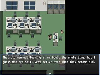 Old man grabs neighbor's big ass in hentai game.