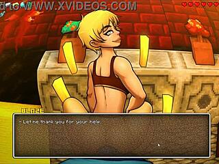 Hornycraft parody hentai game pornplay ep 45 femdom gets her face covered with hot cum