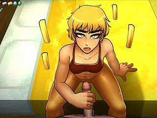 Hornycraft parody hentai game pornplay ep 45 femdom gets her face covered with hot cum