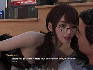 Curvy 3D Cartoon Girl Gets Handjob Behind Counter, Big Cock Cumshot