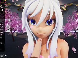 Pov Blowjob From Hentai Vtuber Elfie Love In 3D Vrchat