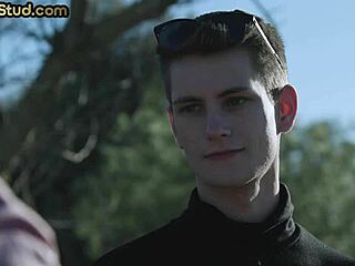 Hairy stud gets barebacked in wild foot fetish 3some with twinks.