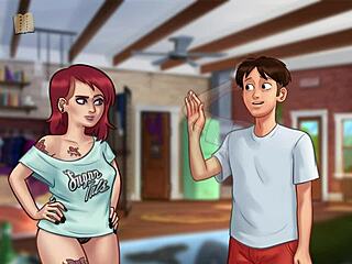 summertime saga 64 with big tits and ass in homemade hentai game