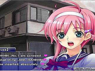 apartment of love ep 9 involves watching through a peeping hole in cartoon hentai anime game.