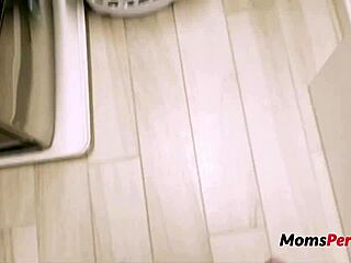 Brunette step mom Ariella Ferrera spreads her legs wide