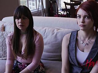 Cheerleader catfight turns into steamy group action