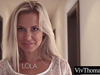 Blonde lesbian lovers fingering and licking each other's tight pussies