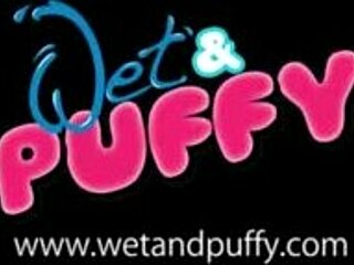 Watch this hot brunette in stockings tease her wet pussy until it gapes