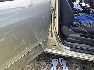 Blonde Calls Three Guys For Car Fuck With Friend!