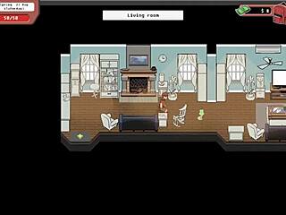 Taboo hentai game features teen 18+ girl giving public handjob in library