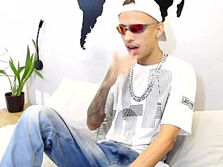 hung neighbor catches cute twink masturbating in shared room