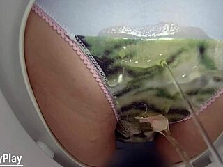 Piss in Panties Wetting on Toilet Bowl Cam