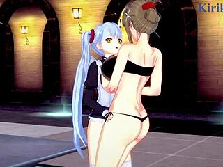 Sagiri Sakurai and Chitose Kisaragi Intense Lesbian Play in 3D Anime