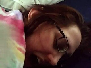 Husband Fingers Nerdy Brunette Wife's Tight Pussy and Ass!