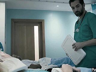 hurt petite teen 18+ gets examined by doctor's huge tool.