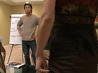 Busty milf rides cock on sofa