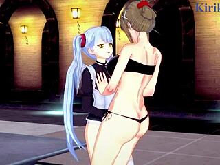 Sagiri Sakurai and Chitose Kisaragi Intense Lesbian Play in 3D Anime