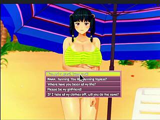 perfect day at the beach with mya in 3d action