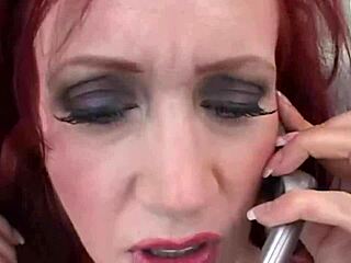 Kinky blonde in double penetration, cumshots and high heels in mouth