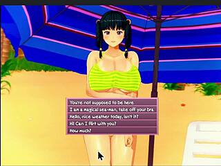 perfect day at the beach with mya in 3d action