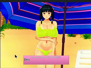 perfect day at the beach with mya in 3d action