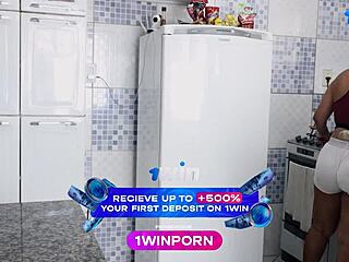 i caught the hot latina maid frying an egg in the kitchen